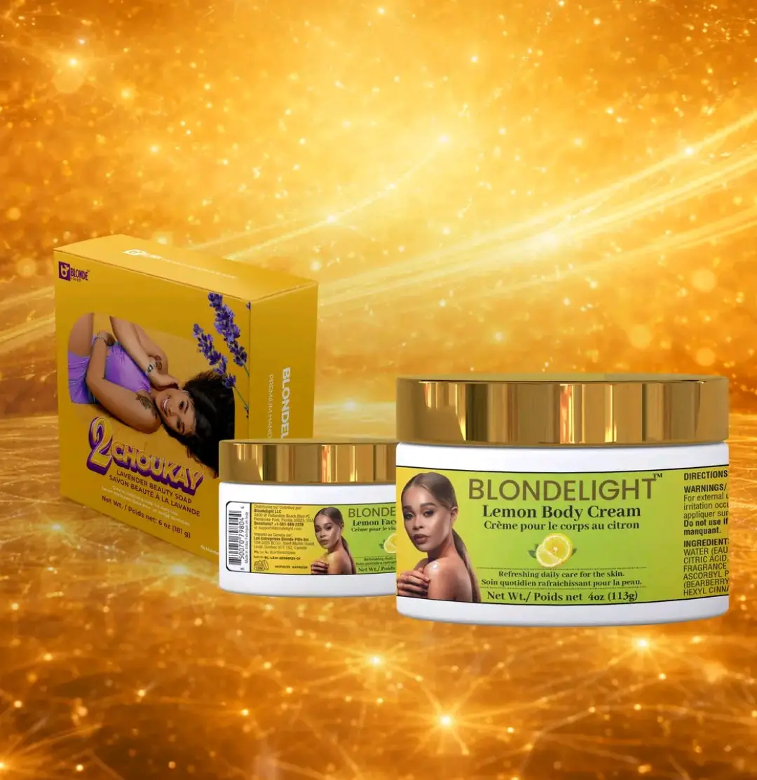 BlondeLight Set Lemon 3 pcs - 1 body cream, 1 face cream, 1 soap WorldcaShop Usa