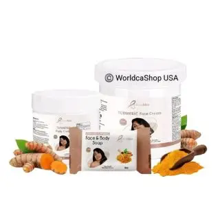 Worldcashop usa, Byenblan Tumeric Unisex Set 3PCS Body Cream + face Cream & Soap Face & Body