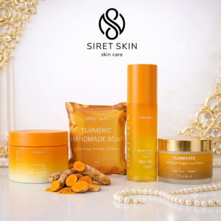 Siret Skin Cosmetics 4pcs Tumeric, Body butter, dark spot, soap, body Oil -Worldcashop usa