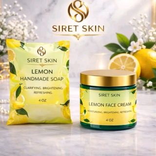 Siret Skin Cosmetics Lemon Set 2 pcs Soap Handmade - face cream 4 oz - Worldcashop usa