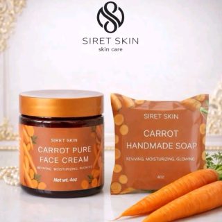 Siret Skin Cosmetics Carrot Set 2 pcs face Cream & Soap Handmade - Worldcashop Usa